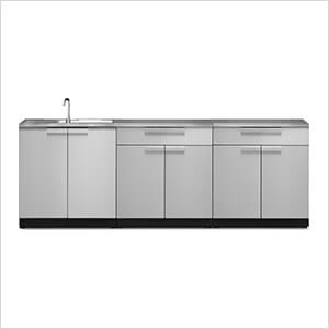 NewAge Outdoor Kitchens Stainless Steel 4-Piece Outdoor Kitchen Set with Countertops