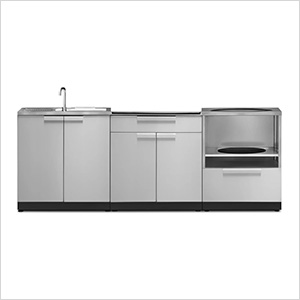 NewAge Outdoor Kitchens Stainless Steel 3-Piece Outdoor Kitchen Set (No Countertop)