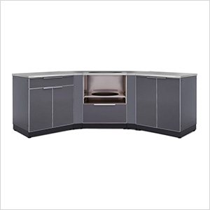 NewAge Outdoor Kitchens Aluminum Slate 7-Piece Outdoor Kitchen Set with Countertops and Covers