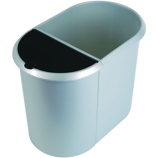 helit Papierkorb »the double« 20 L + 9 L silber, 35 cm Image