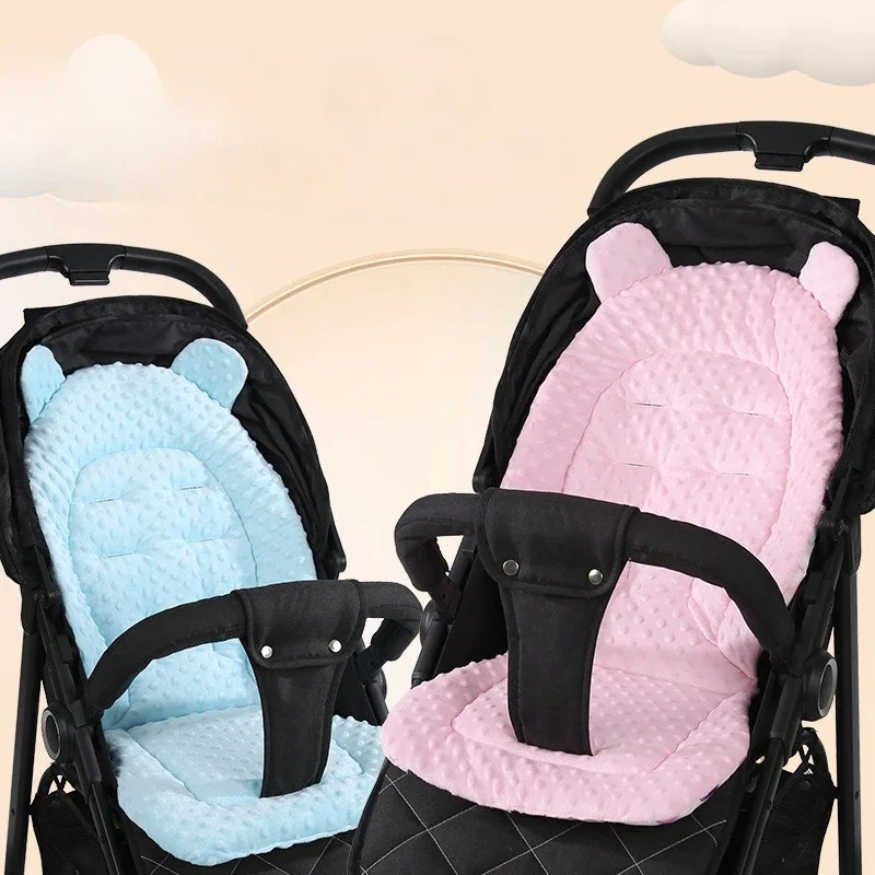 Baumwolle Doppel Seiten Baby Kinderwagen Pad Samt Verdicken Sitzkissen Esszimmer Stuhl Pad Universal Baby Warenkorb Matte Kinderwagen Zubehör Image