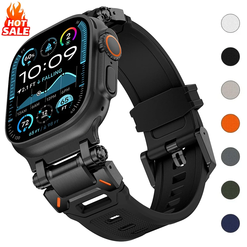 Silikonarmband für Apple Watch Ultra 3/2/1 49 mm Serie 11 10 46 mm 9 8 7 45 mm 44 mm 42 mm Luxusarmband für IWatch 6 SE3 5 4 Armband Image