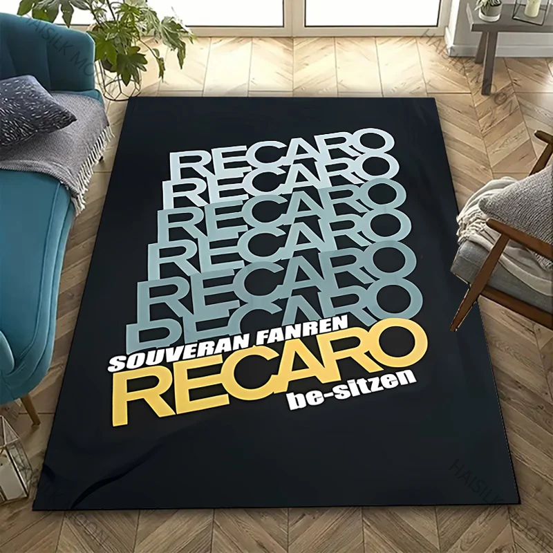 13 Stile bedruckter Teppich mit R-Recaro-Logo-Muster für Wohnzimmer, Schlafzimmer, Büro, großer Bereich, rostbeständiger Teppich, stilvolle Geschenkmatte Image