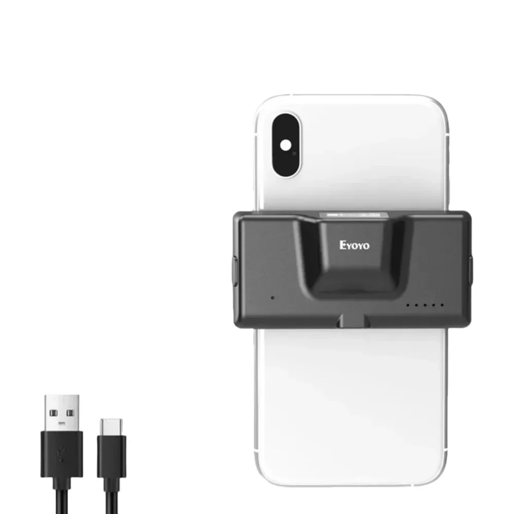 Eyoyo EY-022 2D Bluetooth Barcode Scanner Drahtlose Rückseite Clip-on Telefon Barcode Scanner Einstellbar für 1D QR PDF417 Code Reader Image