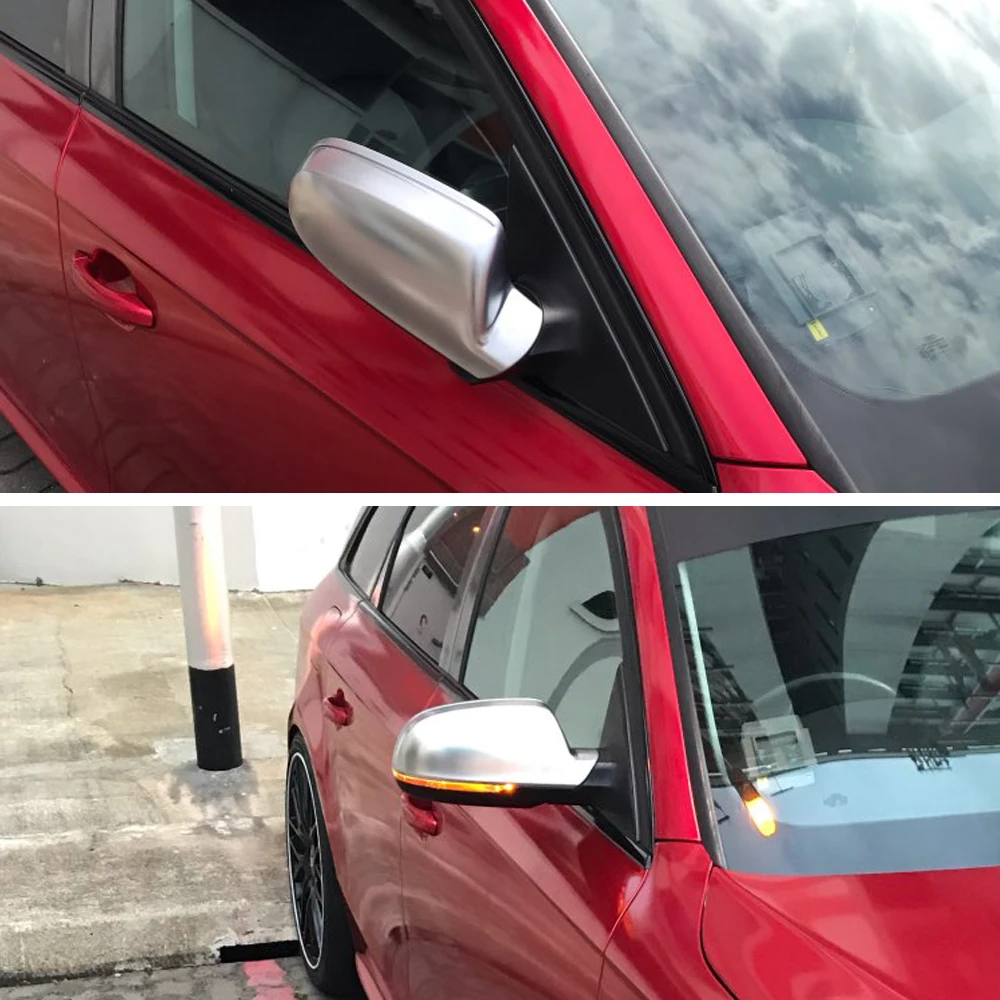 2x Matt Chrome Spiegelabdeckung Rückspiegelkappe S Linie für Audi A3 A4 A5 B8.5 B8K 2011-2016 8F0857527B 8F0857528B Image