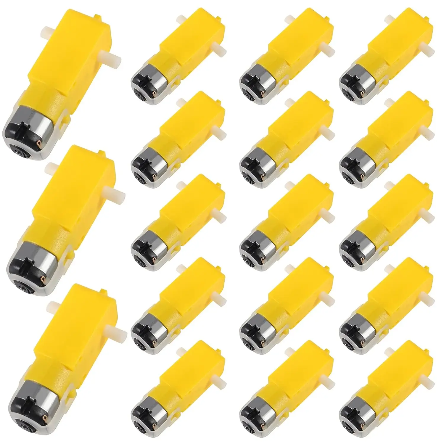 18PCS TT Motor DC Electric Gear Motor 3V-6V Gear Smart Motor Dual Shaft Intelligent Car Chassis Four Drive Car TT Robot for DIY