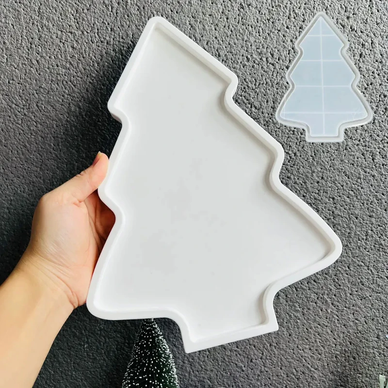 Weihnachtsbaumform aus Kunstharz, Silikon, mit mehrlagigem Abschnitt, Wachsharz-Tablettform mit stabiler Basis, abgerundeten Kanten für den Urlaub Image
