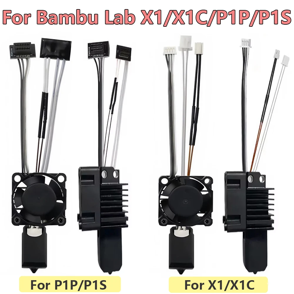 Ganze Hotend Kit Für Bambu Lab X1 X1C P1P P1S 3D Drucker Hotend Druckkopf J-kopf Bambu Lab X1 lüfter Bimetall Heatbreak Image