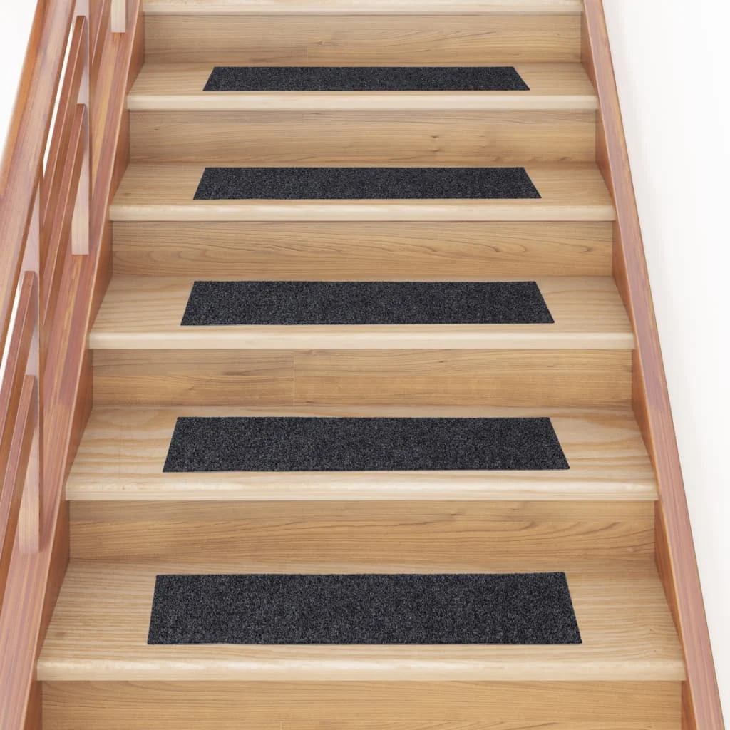 Tapis d'escalier Autocollants Rectangular 15 Stück 76x20cm Gris Image