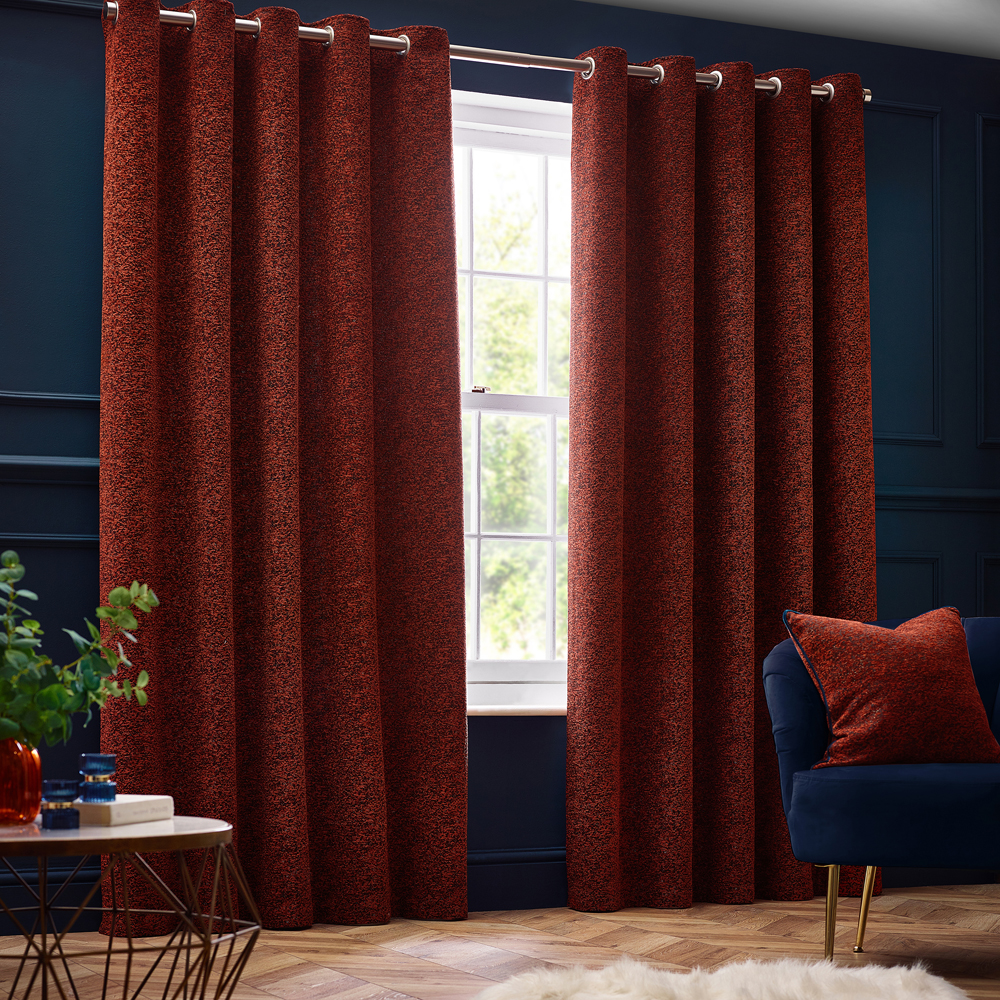 Paoletti Paolleti Galaxy Room Darkening Eyelet Curtains - Red - Size 168 cm x 137 cm | Paoletti Sale | Discount Designer Brands