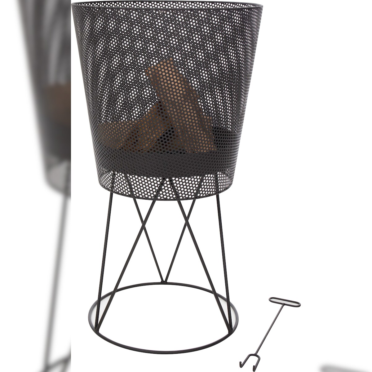 RedFire Feuerkorb Amarillo – schwarz beschichtetes Metall – Ø44,5 cm, Höhe 80 cm – schwarz Image