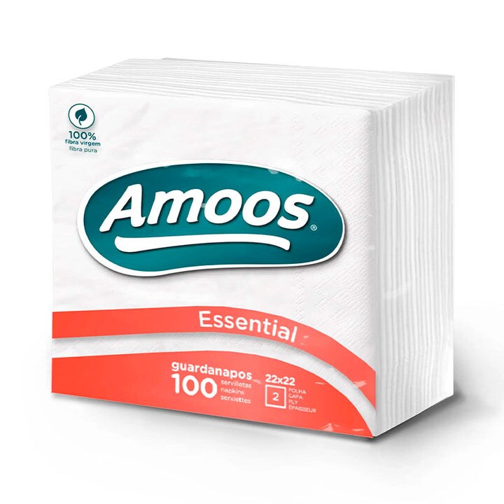 Servietten 22x22 2Fls Weiß Amoos 5x100un Image