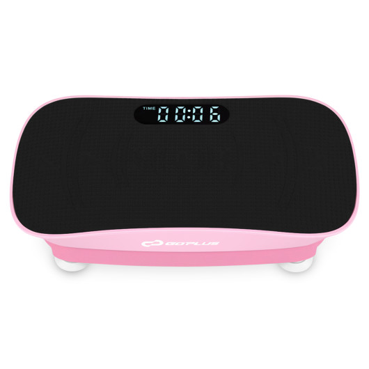 Costway Vibration Plate Exercise Machine for Lymphatic Drainage and Weight Loss with 10 Speed Intensities-Pink