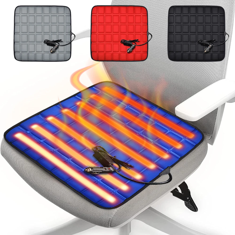 12 V 40 W Autositz-Heizabdeckung, 3 Gänge, einstellbare Temperatur, universelle Autositzheizung, 5 V USB, beheiztes Winter-Autositz-Heizkissen Image