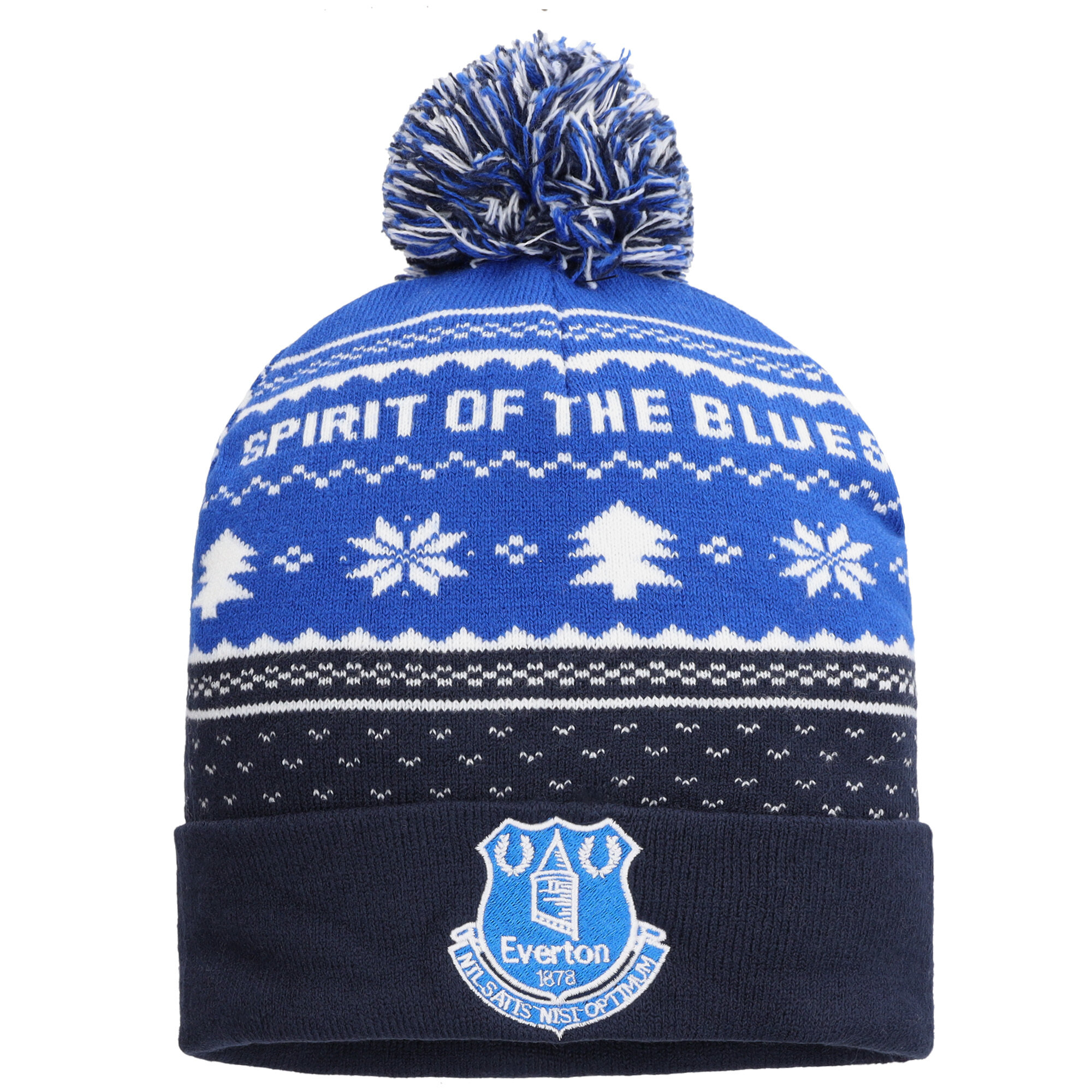 Everton Weihnachts-Bommelmütze – Royalblau/Marineblau – Kinder Image
