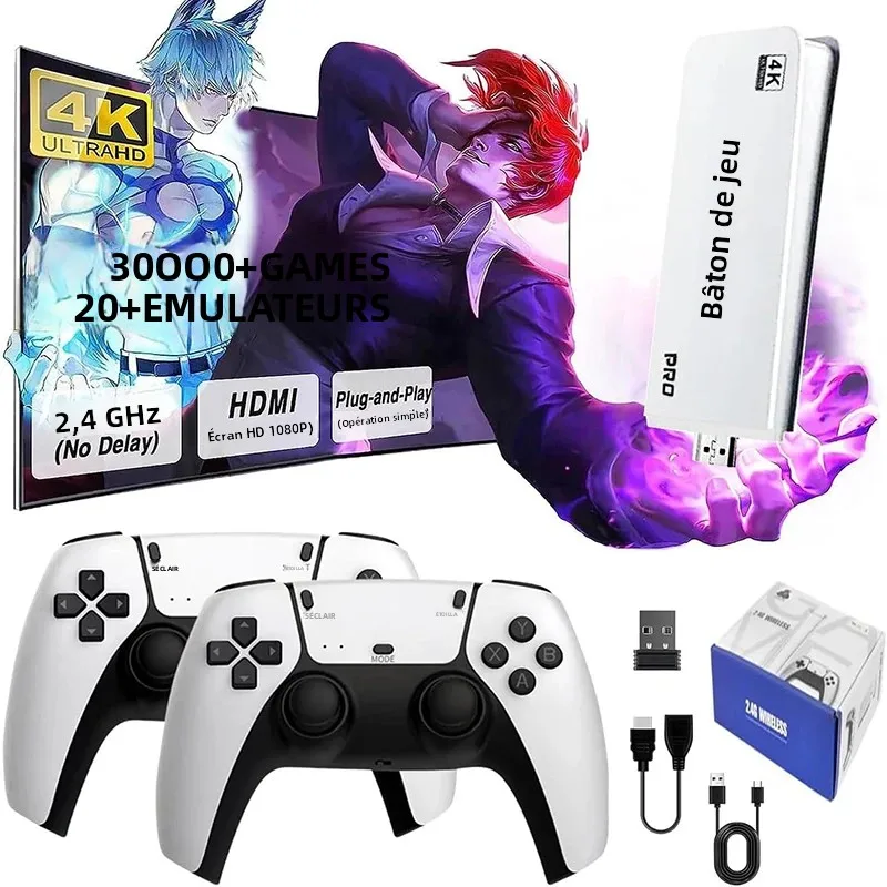 M15 jeu vidéo bâton 4K 64G 30000 + jeux rétro Console de jeu vidéo portable manettes sans fil HD jeu Console 20 + simulateurs