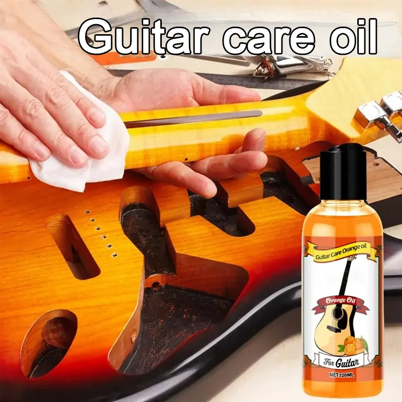 Gitarrenpflegeöl, Reiniger, Gitarren-Griffbrettöl, polnisches Reinigungsset, tragbares Gitarrenpflegeöl mit Reinigungstuch, Zubehör Image