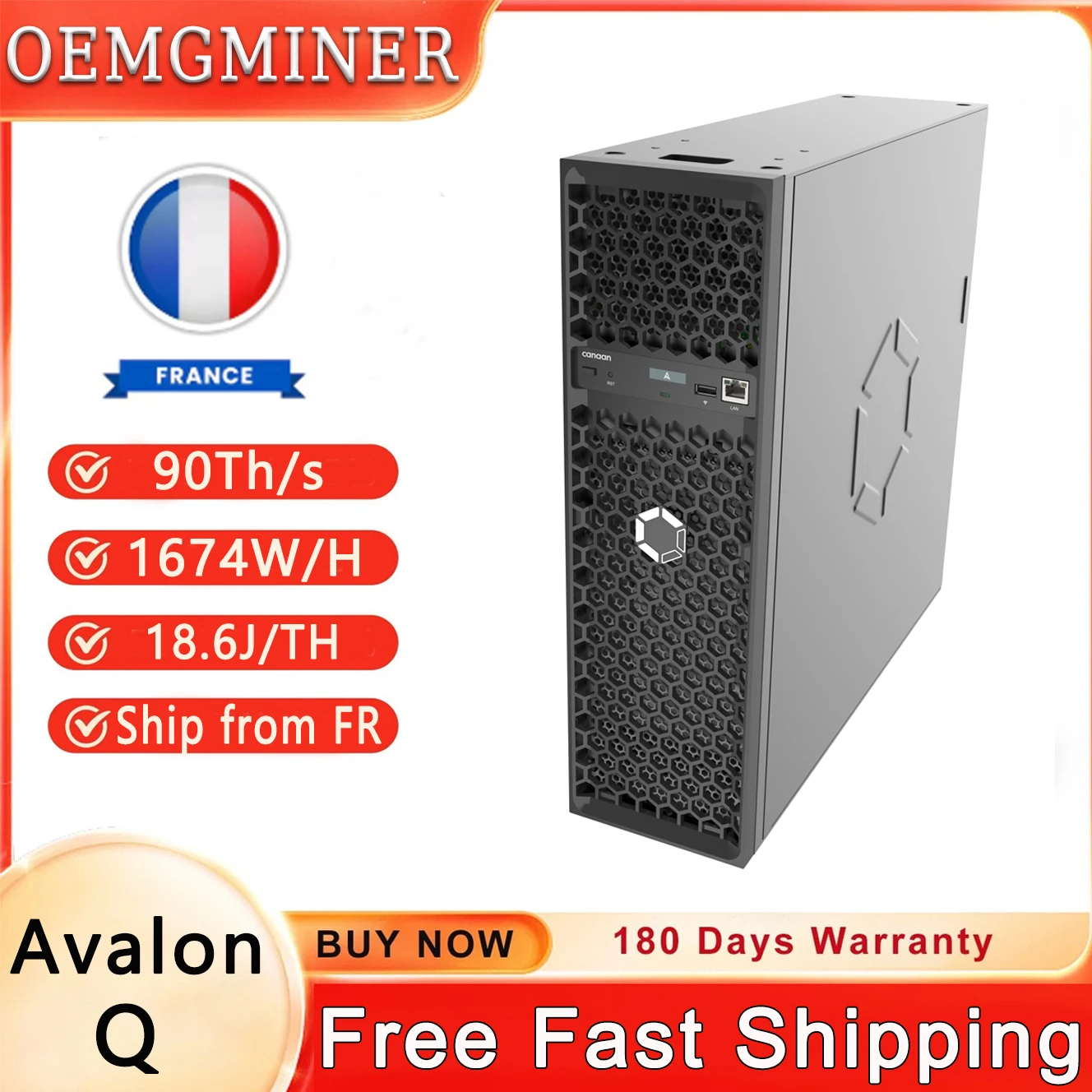 EU-Lager Canaan Avalon Q 90TH/S 1674W Bitcoin 18,6 J/TH Home Quite Miner Avalon Q Bitcoin Miner Avalon Q Asic Mining-Maschine Image