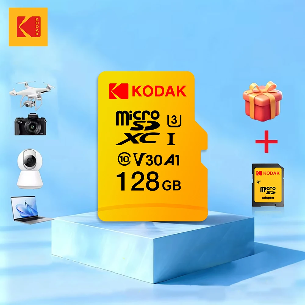 KODAK Speicherkarte 256 GB/128 GB 64 GB/32 GB Hochgeschwindigkeits-TF-Karte A1 V30 C10 für Computer, Telefone, Monitore, Dashcams, Kameras Image