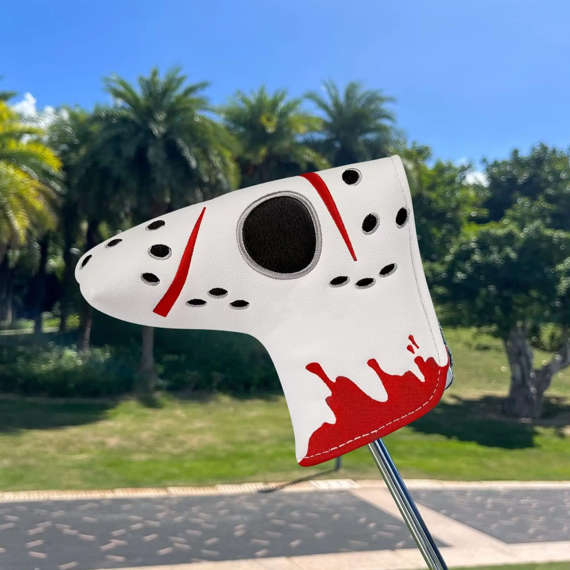 Putter Covers Hockey Goalie Mask Golf Putter Cover Blade Putter Headcover Golf Club Cover pu Leather Mallet Putter Cover with