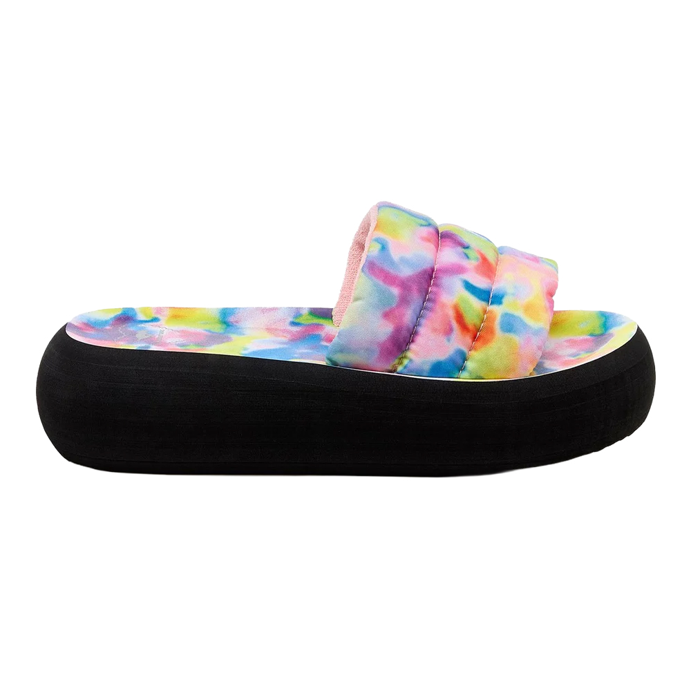 Rocket Dog Womens/ladies Splash Loyal Tie Dye Sliders (pink/multicoloured) - Size UK 5 | Rocket Dog Sale | Discount Designer Brands