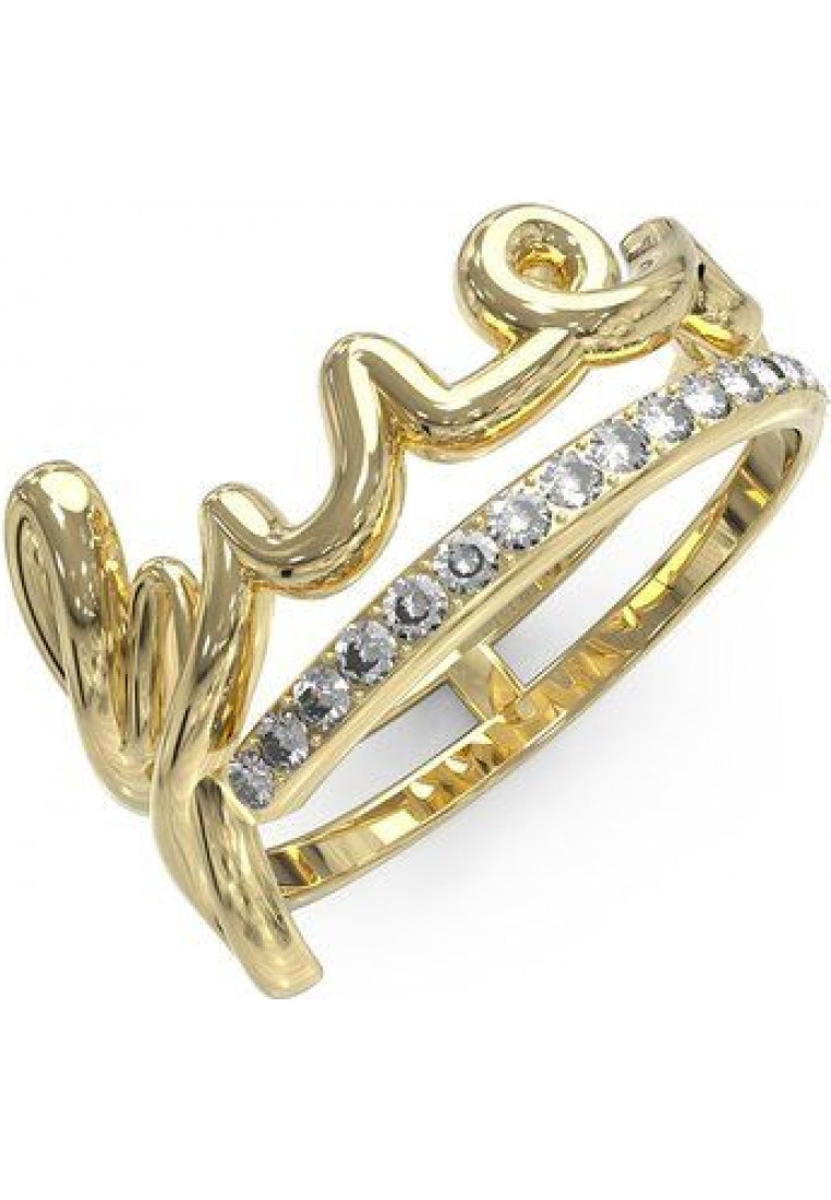 Guess Womens JUBR03315JWYG52 Ladies Ring - Gold Stainless Steel - Size L | Guess Sale | Discount Designer Brands