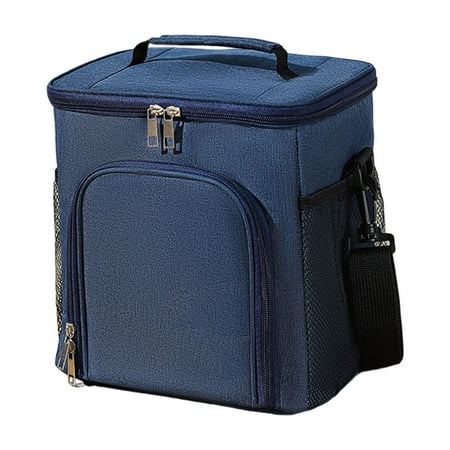 Lunch Box & Lunch Bag Large Foldable Insulated Lunch Bag for Men & Women Leakproof Thermal Design Lunchbox Cooler Bag for Work Picnic Beach Camping Traveling-Navy