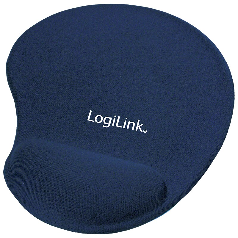 LogiLink Mauspad mit Silikon Gel Handballenauflage blau (1er Blister) Image