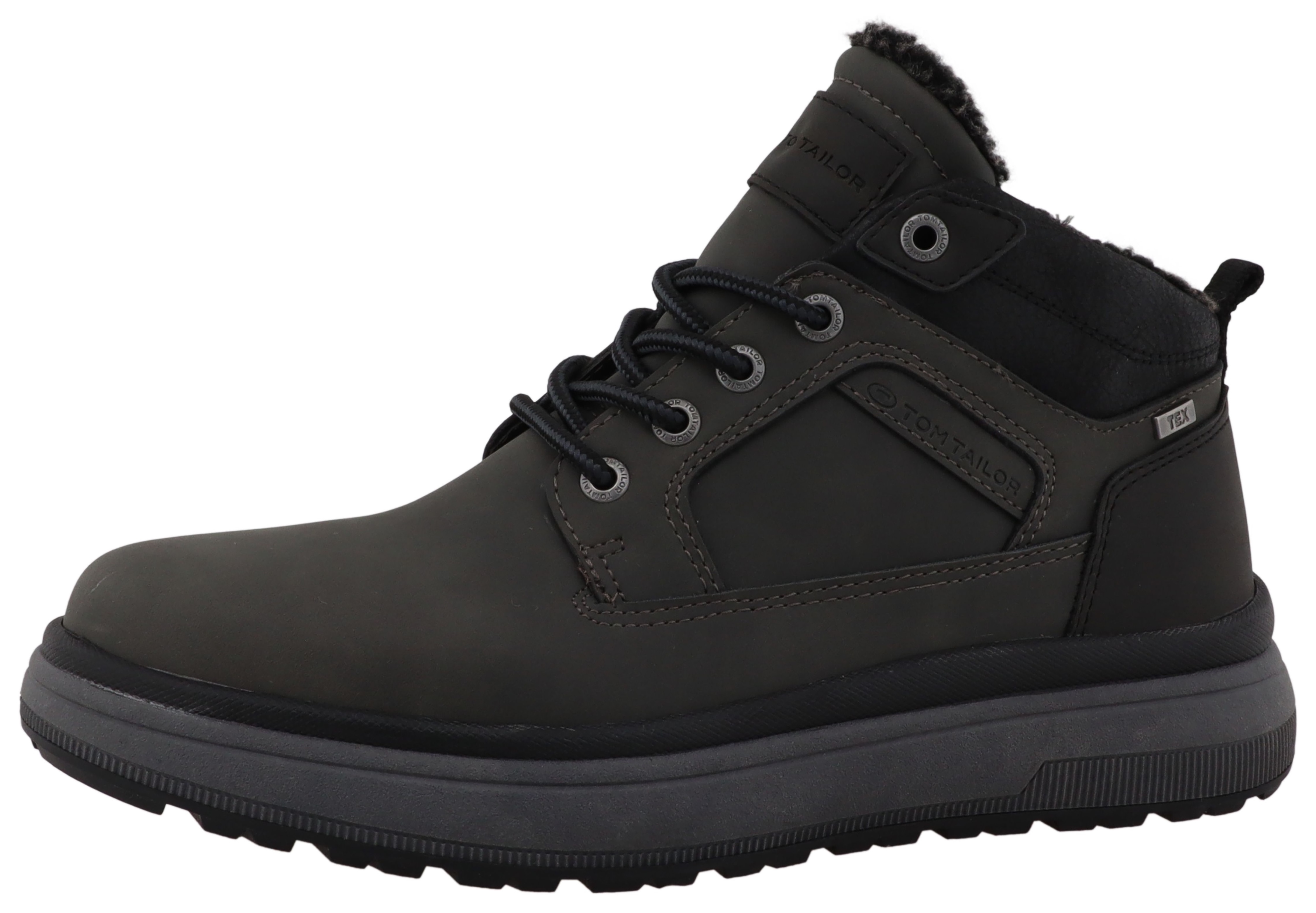 Winterboots TOM TAILOR, Herren, Gr. 44, dunkelgrau, Lederimitat, Schuhe Winterboots, mit Tex-Ausstattung