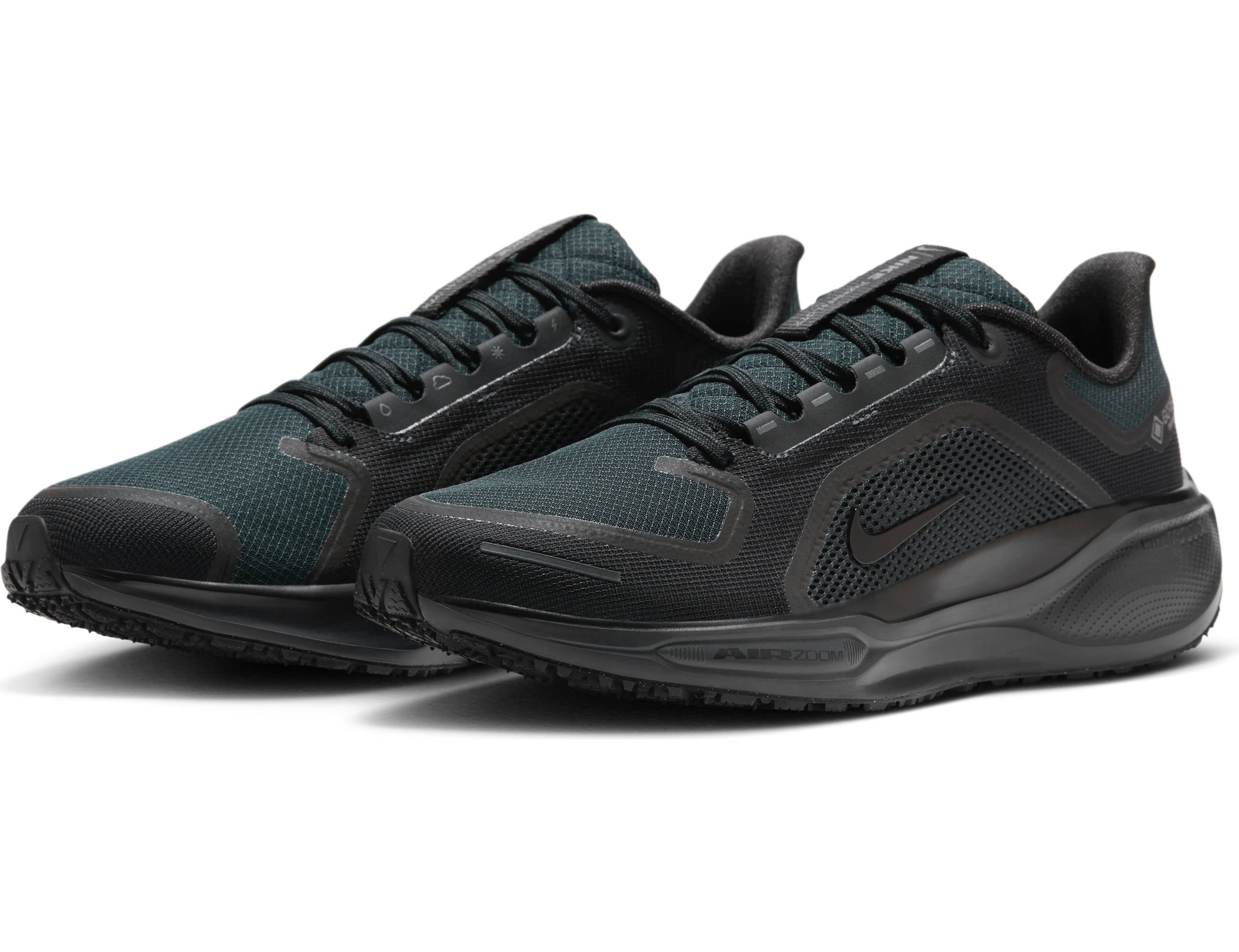 Laufschuh NIKE "AIR ZOOM PEGASUS 41 GTX", Herren, Gr. 43, schwarz, schwarz, anthrazit, Synthetik, Textil, Schuhe Laufschuh, wasserdicht