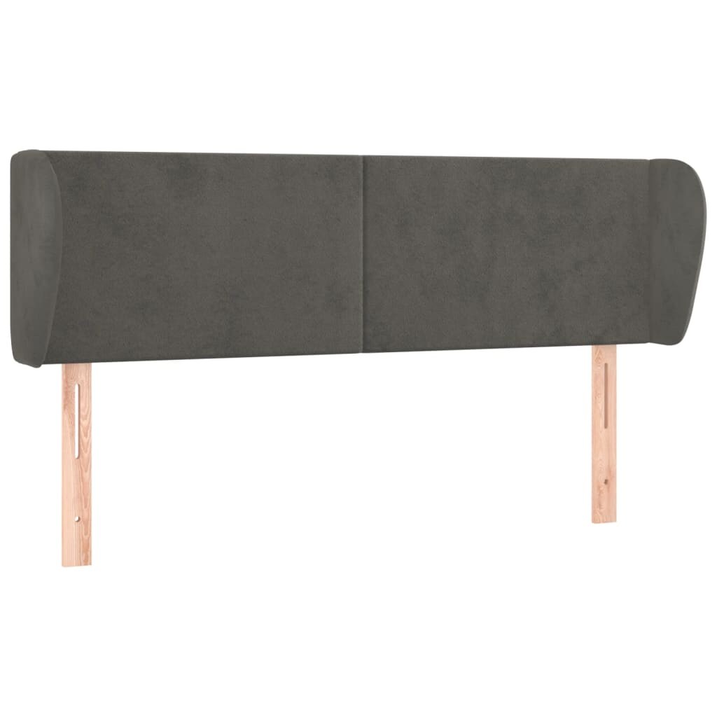 vidaXL Kopfteil mit Ohren Dunkelgrau 147x23x78/88 cm Samt Image