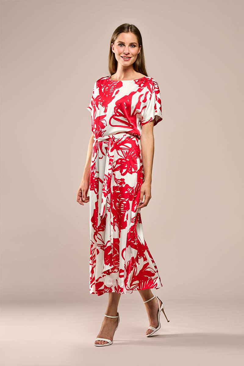 Carissa Print Rock Rot / Weiß Image