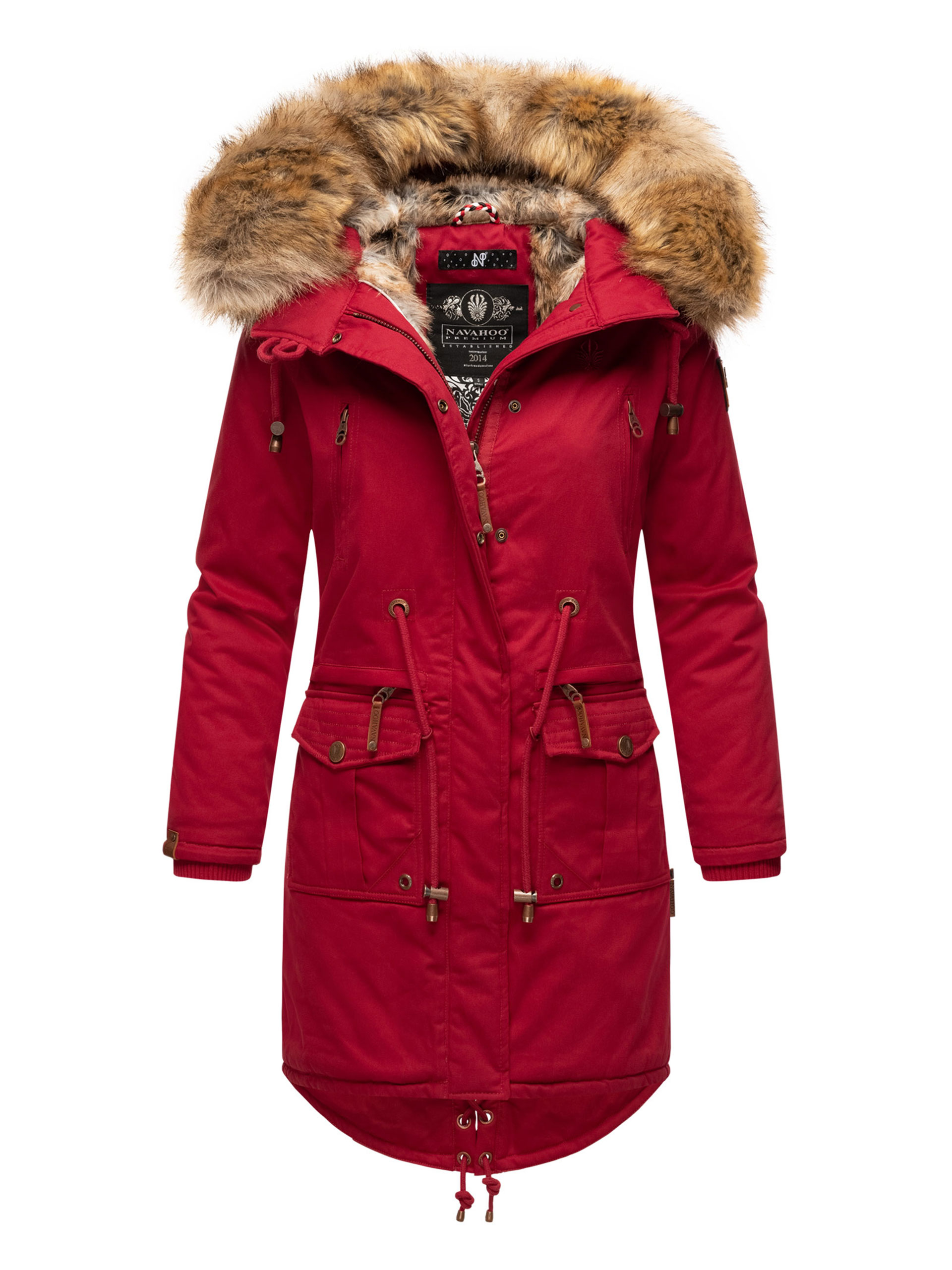 Navahoo Damen Winterjacke Rosinchen – Klassischer Parka mit Abnehmbarem Kunstfellkragen Image