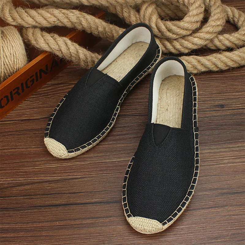 2025, Sommer Herbst Männer Leinwand Schuhe Atmungsaktive männer Casual Schuhe Slip-On Hanf Schuhe Graffiti Espadrilles Frauen Schuhe wohnungen