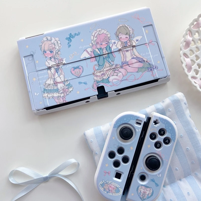 Original Girl Switch Schutzhülle Dock Hard Shell für Nintendo Switch 2 Oled Controller Joy-Con Griffabdeckung Spielzubehör Image