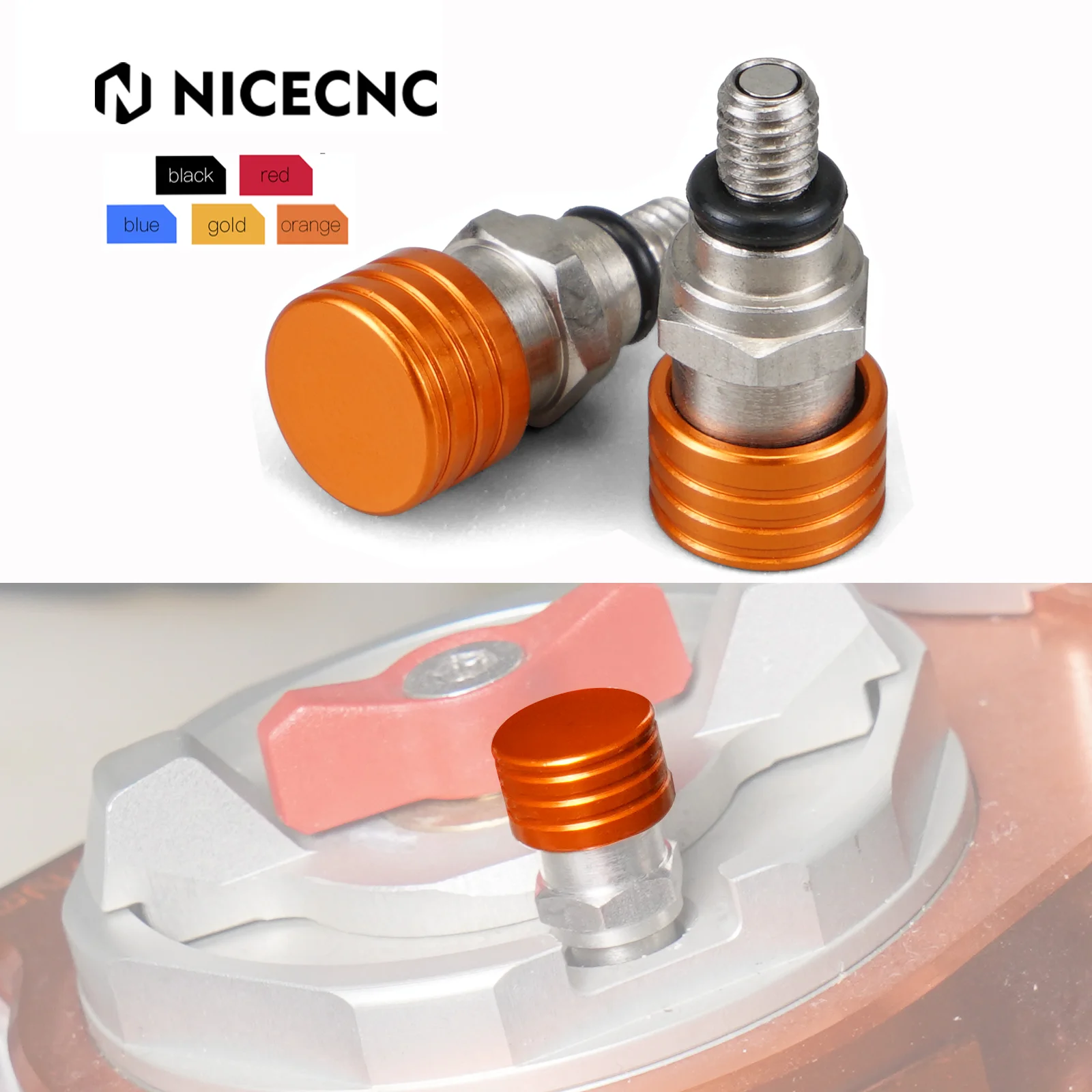NICECNC M4 x 0,7 mm Gabel-Entlüftungsventile für KTM 640 950 990 Adventure RS 690 Enduro SMC Supermoto 950 Super Enduro BMW SX EXC Image