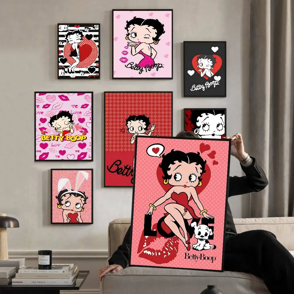 B-Betty-Cute-Boop Vintage Poster Sticky Vintage Room Home Bar Cafe Decor Kawaii Room Decor