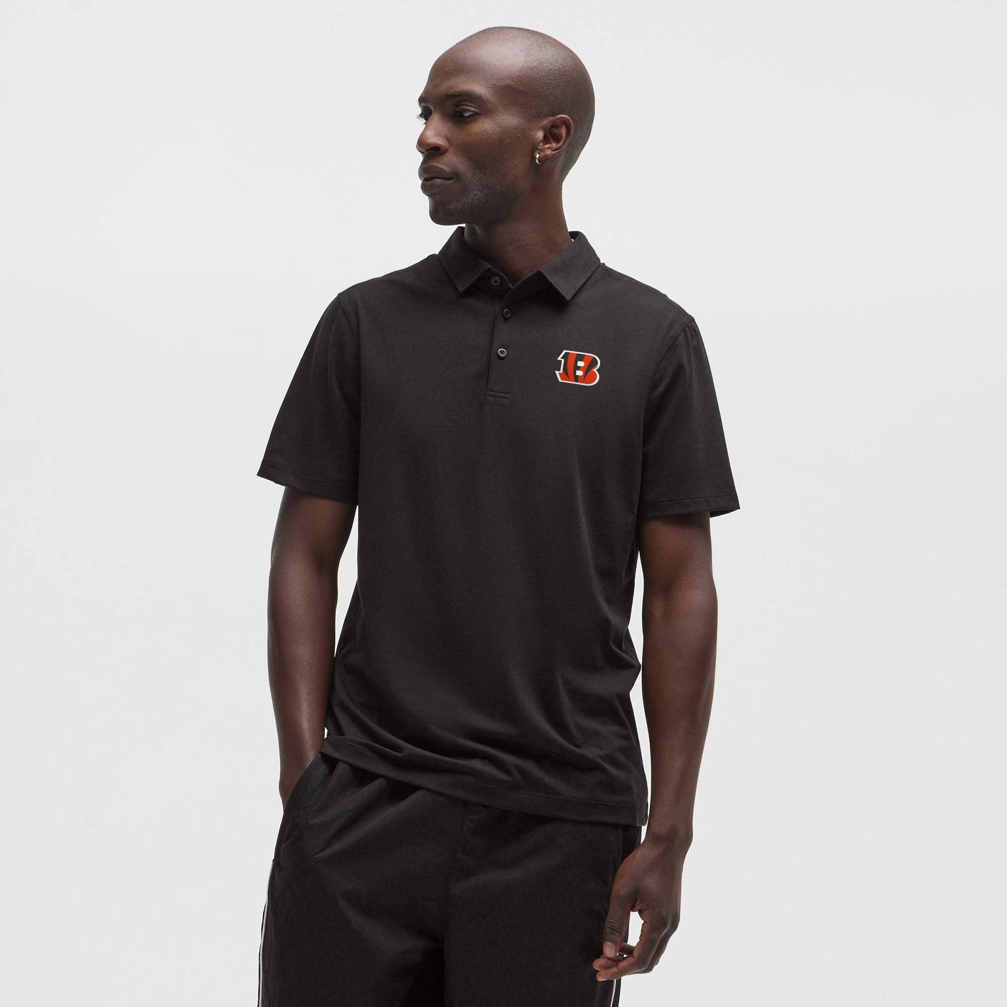 Schwarzes Cincinnati Bengals Evolution Poloshirt für Herren von lululemon Image