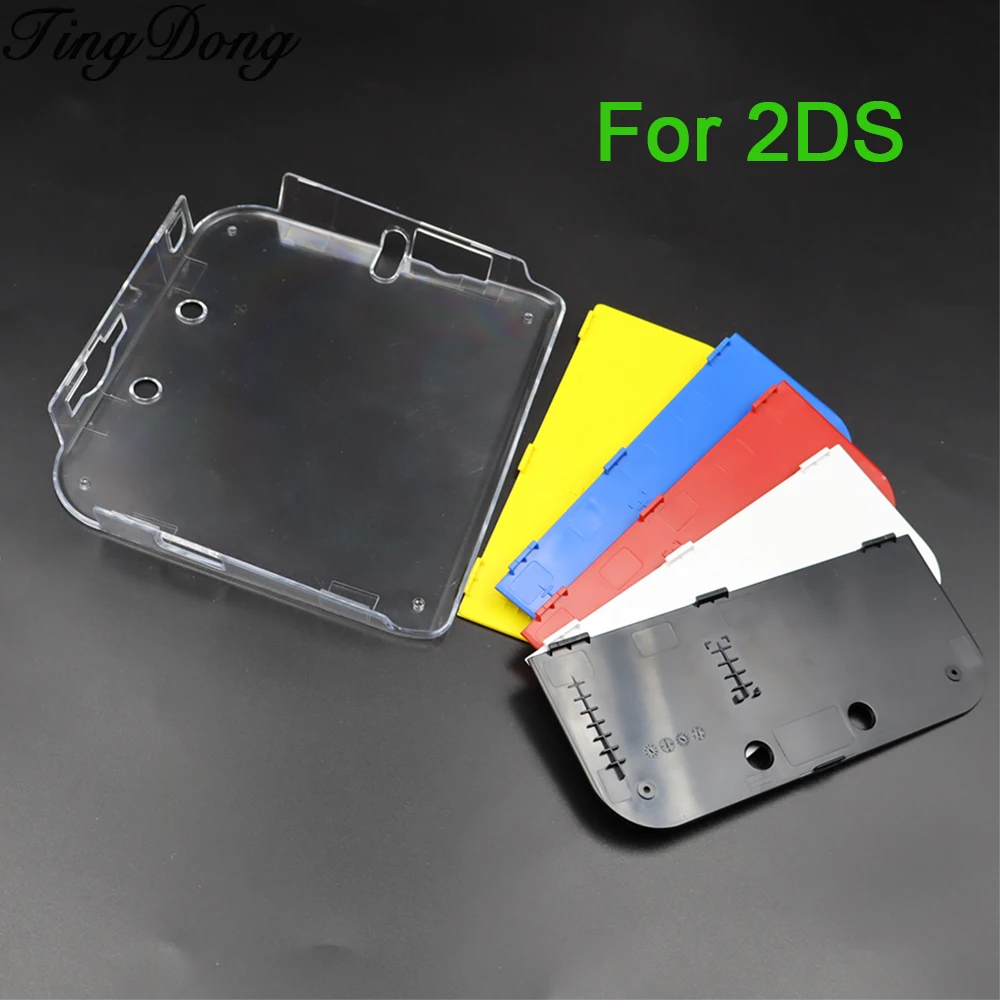 1Set Klar Kristall Schutzhülle Abdeckung Hard Shell & Bottom Batterie Schutzhülle Für 2DS Spielkonsole Power Zurück fall Image