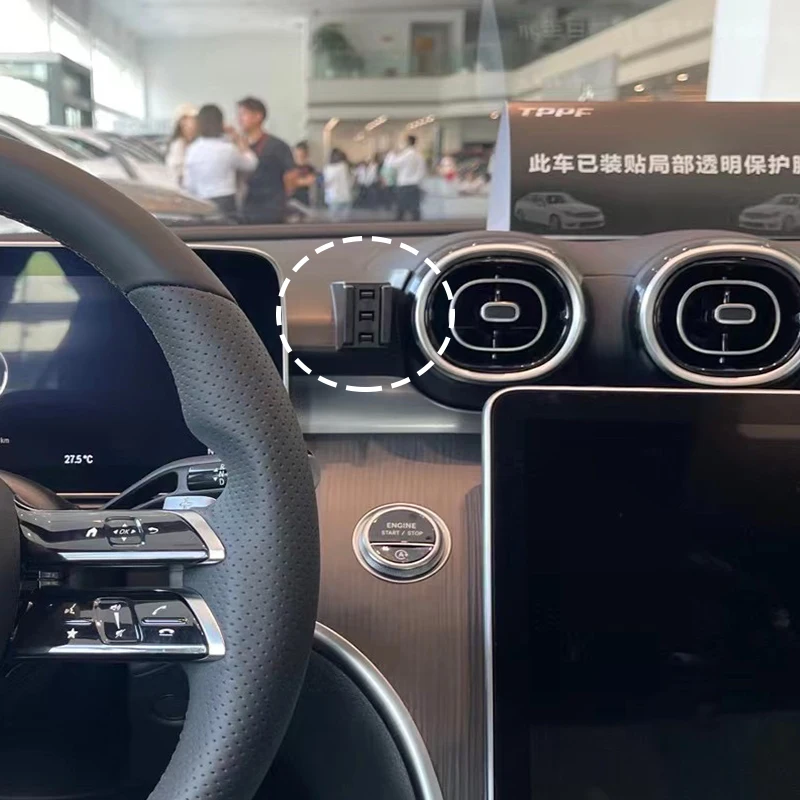 Handyhalter für Mercedes-Benz 2022, C-Klasse, W206, C200, C260, C300, Armaturenbretthalterung, GPS-Telefonhalter, Clip-Klemmständer im Auto Image