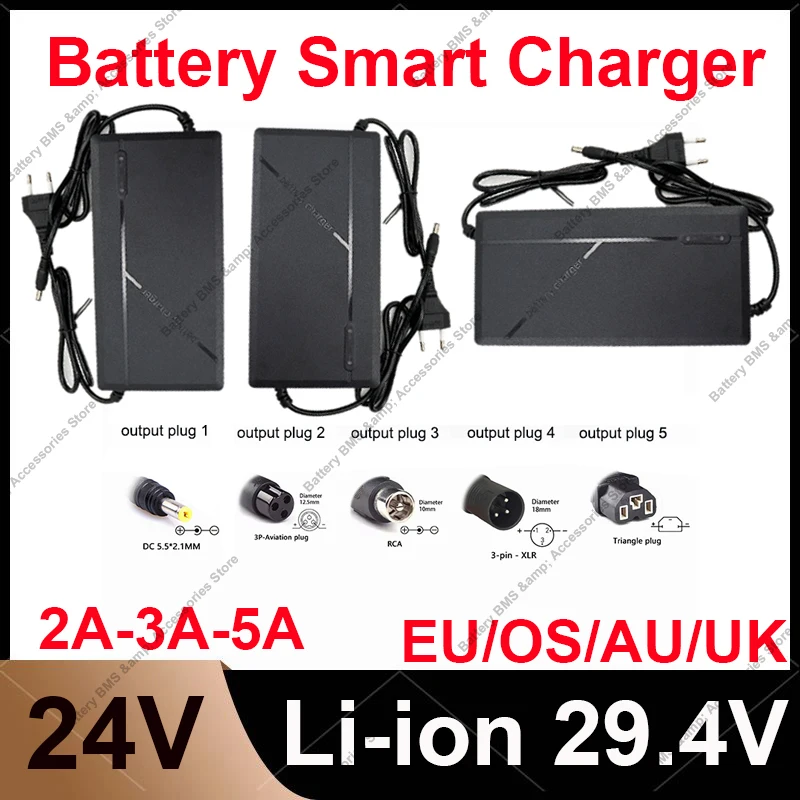 29,4 Ladegerät 2A 3A 5A intelligentes Schnellladen 7S für 24V Lithium-Ionen-Akku intelligentes Schnellladen Image
