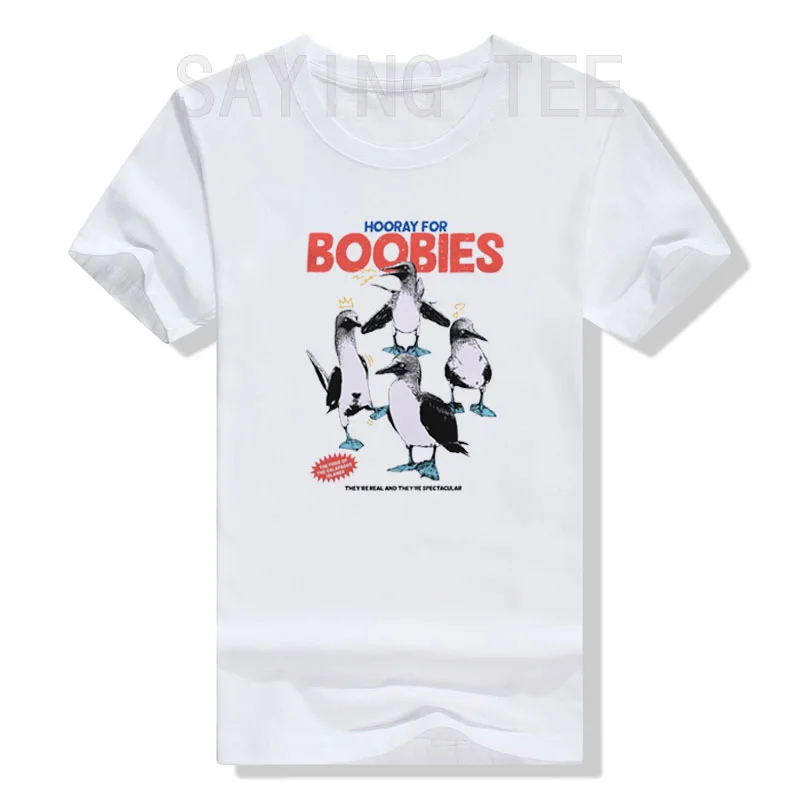 HOORAY FOR BOOBIES T-SHIRT They Are Real and They Are Spectacular Funny Sarcastic Saying Tee Novelty Gift Cute Short Sleeve Top