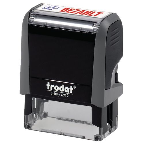 Trodat Personalisierter Textstempel Office Printy 4912 "Bezahlt" Schwarz, Grau Image