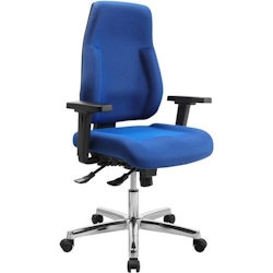 Realspace Signum Bürostuhl Synchronmechanismus Stoff 3D Armlehnen Höhenverstellbarer Sitz Blau 110 kg Image