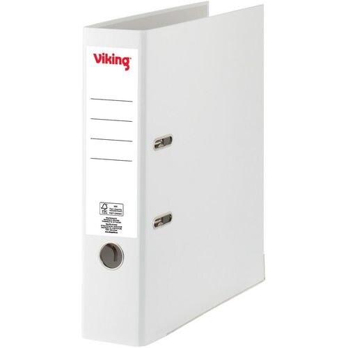 Viking Breit Ordner DIN A4 75 mm Weiß 2 Ringe Pappkarton, PP (Polypropylen) Matt Hochformat Image