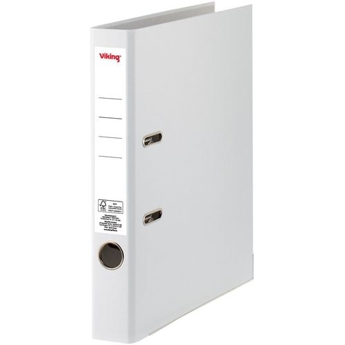 Viking Schmal Ordner DIN A4 50 mm Weiß 2 Ringe Pappkarton, PP (Polypropylen) Matt Hochformat Image