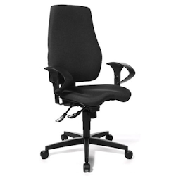 Realspace Eiger Bürostuhl Synchronmechanismus Stoff 2D Armlehnen Höhenverstellbarer Sitz Schwarz 110 kg 640 x 680 x 1.270 mm Image