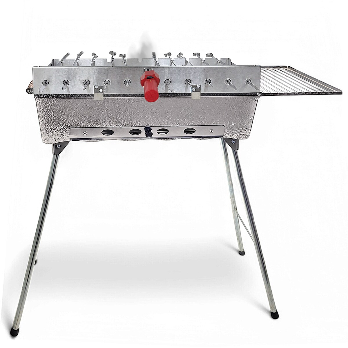Grillpeter Mangal Astana Deluxe mit 11er Spießdreher Grillmotor USB und Powerbank BBQ Deckel Grillrost Ablage Image