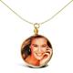 Jewelco London 9ct Yellow Gold Picture Frame Plastic Locket Pendant Medium 30mm