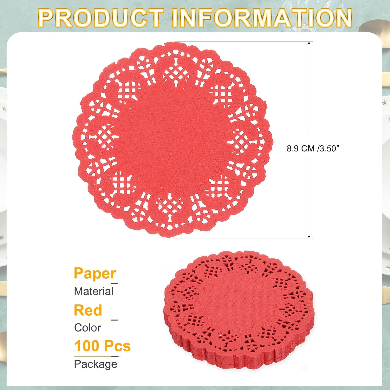 Paper Doilies, Lace Paper Doilies, Disposable Paper Placemats for Cakes Table Plate Crafts